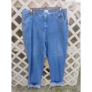 Carolina Blues Plus Jeans Womens 24W Stretch Denim Straight Leg Blue Crop Ankle